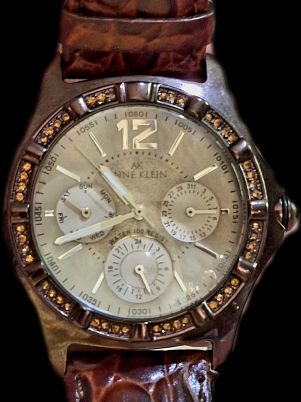N.O.S. Anne Klein Multi-Subdial Watch 8305 BMBN-USA - New Battery, Box & Orig. P